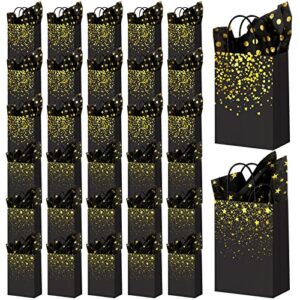 32 pcs black gold gift bags new years eve party favor bags 32 pcs black and gold tissue paper for gift bags gold black gift bags with handles new years eve gift bags with stars heart for wedding