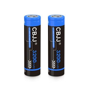 cwuu 18650 rechargeable battery 18650 battery 3.7v 3200mah us shipping(flat top, 2 pack, blue)
