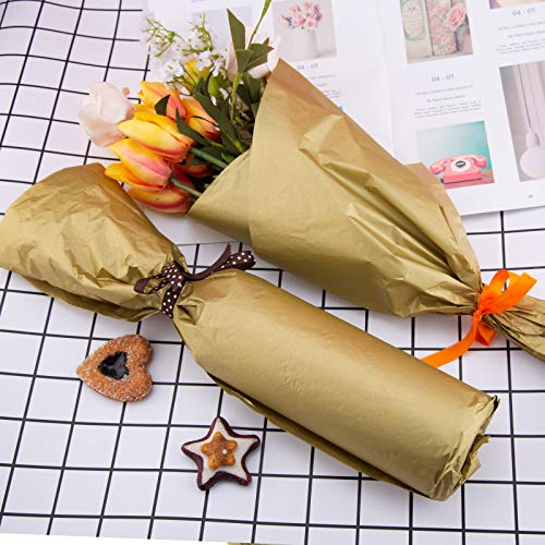 SAVITA 20 Sheets 14x20 Inch Gold Metallic Tissue Paper, Metallic Gift Wrapping Tissue Paper for Christmas Weddings Birthday Party Baby Showers DIY Arts Crafts
