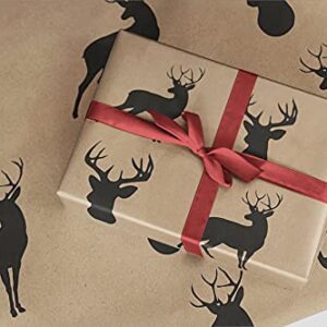 White Tailed Deer on Kraft Gift Wrapping Paper - 24"x10'