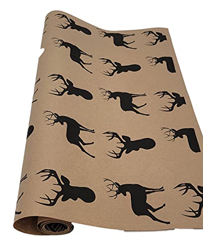 White Tailed Deer on Kraft Gift Wrapping Paper - 24"x10'