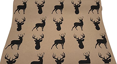 White Tailed Deer on Kraft Gift Wrapping Paper - 24"x10'