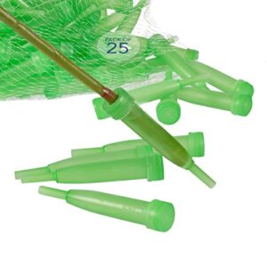 floral water tubes/vials for flower arrangements by royal imports, green – 4″ (1/2″ opening) – extendable style – 25/pack – w/caps