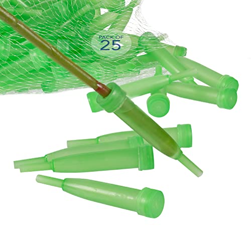 Floral Water Tubes/Vials for Flower Arrangements by Royal Imports, Green - 4" (1/2" Opening) - Extendable Style - 25/Pack - w/Caps