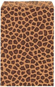 (100) 6″ x 9″ big paper bags cheetah leopard animal print party retail
