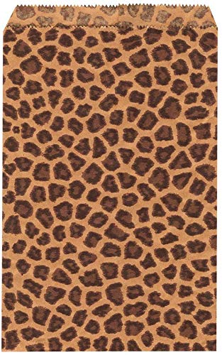 (100) 6" X 9" BIG Paper Bags Cheetah Leopard Animal Print Party Retail