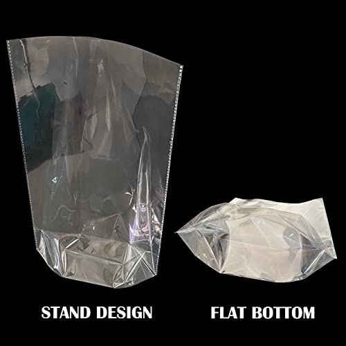 6"x 9" Flat Bottom Bags, Bottom Gusset Bags, 6x9 Cello Bags, Cellophane Treat Goodie Bags for Small Party Favor Packaging, Small Christmas Gift Wrapping Bags - 100 Pcs