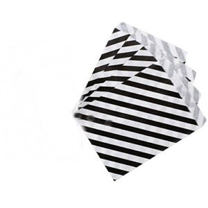 akoak 50 pcs 5 x 7 inches white and black striped paper bags,holiday wedding christmas favor candy treat bags