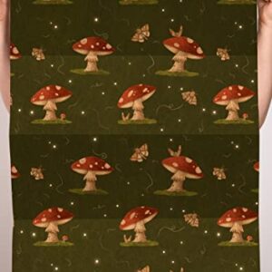 CENTRAL 23 Mushroom Wrapping Paper - 6 Sheets Classy Gift Wrap - Vintage Wrapping Paper for Men And Women - Comes With Fun Stickers