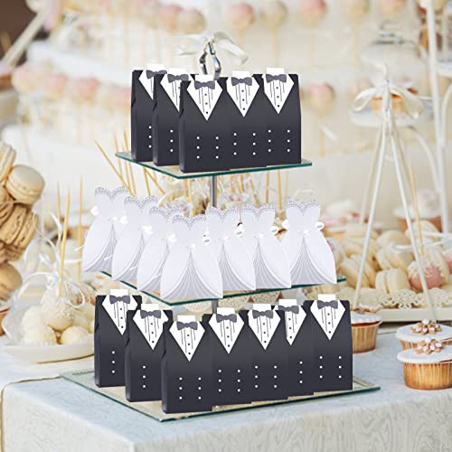 G2PLUS 100PCS Wedding Candy Box, Wedding Favor Boxes Candy Favor Boxes with Ribbon Perfect for for Wedding Party Birthday Bridal Baby Shower Decoration