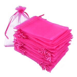 4”x6″ organza bags,100pcs 10x15cm drawstring organza jewelry favor pouches wedding party festival gift bags candy bags (rose)