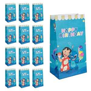 funown 16 pcs s-titch party gift bags, s-titch party candy bags with handles, birthday party supplies decorations, goody bags candy gift bags for girls kids birthday party