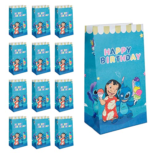 FUNOWN 16 Pcs S-titch Party Gift Bags, S-titch Party Candy Bags with Handles, Birthday Party Supplies Decorations, Goody Bags Candy Gift Bags for Girls Kids Birthday Party