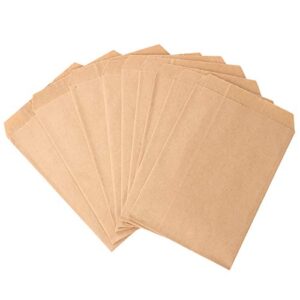 z zicome flat brown kraft paper bags, 4″ x 6″, 100 pcs