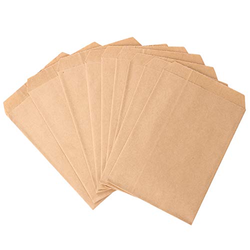 Z ZICOME Flat Brown Kraft Paper Bags, 4" x 6", 100 Pcs