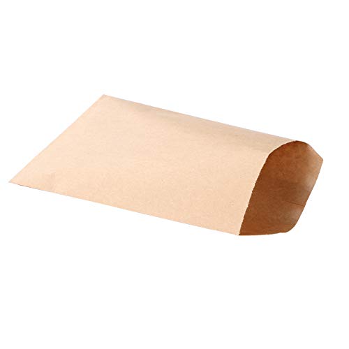 Z ZICOME Flat Brown Kraft Paper Bags, 4" x 6", 100 Pcs