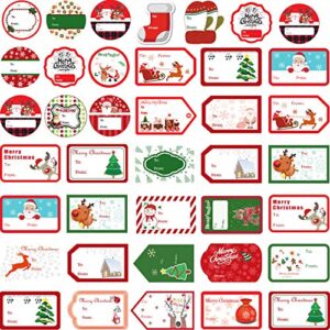 500pcs christmas wrap tags gift tag stickers, gift name tags stickers for christmas presents, to from christmas labels – santa, deer, xmas tree, merry christmas self adhesive gift labels stickers