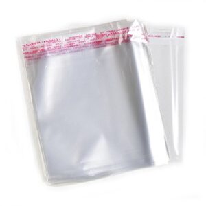 irtree 100 Square 6.5" Crystal Clear Flat Resealable Envelopes - 6 1/2" x 6 1/2" or 6.5 x 6.5 Cello Style Poly Bags with Lip Tape - Fits 6" to 6 1/4” Square Card with or Without a Paper Envelope
