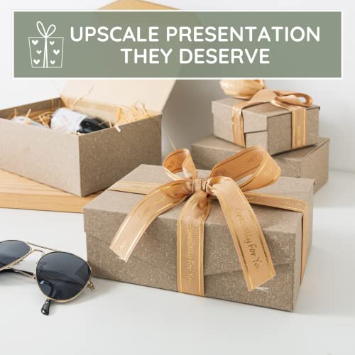 Soul & Lane Kraft Paper Decorative Gift Boxes with Lids and Magnetic Closure (Set of 4): Nesting Rectangle Flip Top Cartons, Stackning Empty Baskets for Gifts, Stylish Mache Packaging Containers