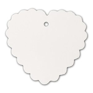 lwr crafts 100 hang tags scalloped heart with jute twines 100ft (2 1/2″ x 2 3/8″, white)