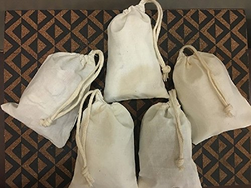 Reusable Eco friendly 12"x20" Cotton Thick Single Drawstring Muslin Bags "premium quality (Natural Color)-12 count pack