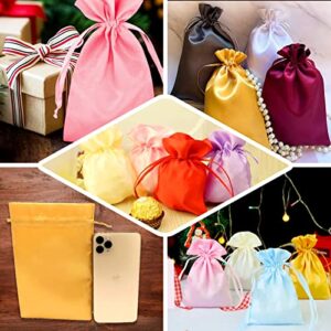 Efavormart 12PCS Sage Green Satin Gift Bag Drawstring Pouch Wedding Favors Bridal Shower Candy Jewelry Bags - 4"x 6"