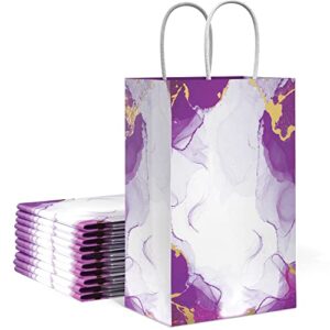 10 pk designer gift bags with handles – assorted sizes and colors – cute luxury gift bags – wedding welcome bags, bridal or bridesmaid gift, birthday gift bags for women, bachelorette party favor (medium, purple)