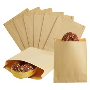 focciup kraft paper sandwich bags 200 pack 6″x 1″x 8″ snack bag natural open-ended bags