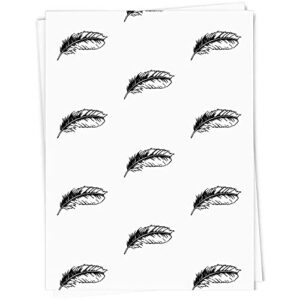 a1 ‘feather’ gift wrap/wrapping paper sheet (gi00065861)