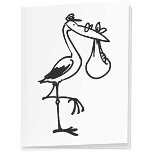 azeeda 4 x ‘stork carrying baby’ gift tags/labels (gi00065821)
