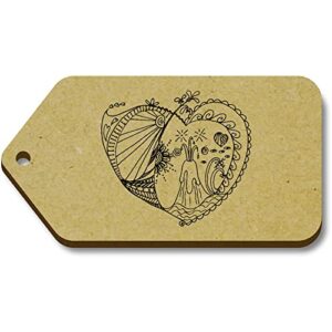 azeeda 10 x ‘decorated heart’ 66mm x 34mm gift tags (tg00110948)