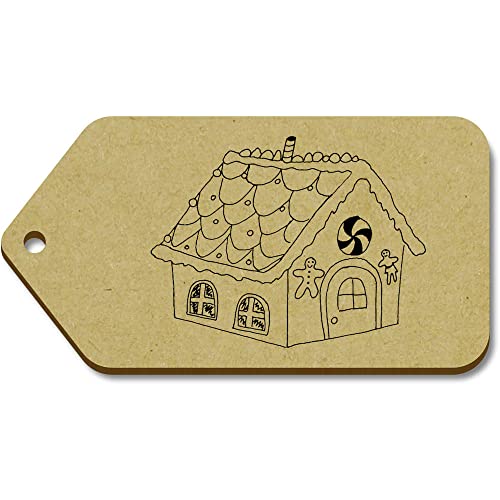 Azeeda 10 x Large 'Gingerbread House' Wooden Gift Tags (TG00110895)