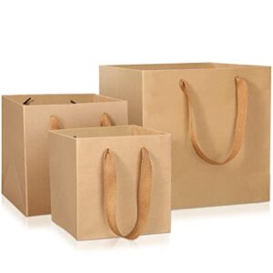 zonon 30 pack brown paper bags with handles gift paper bags reusable grocery shopping bags business packaging bags, take out party birthday merchandise retail bags craft (10 inch, 8 inch, 6 inch)