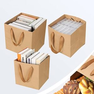 Zonon 30 Pack Brown Paper Bags with Handles Gift Paper Bags Reusable Grocery Shopping Bags Business Packaging Bags, Take out Party Birthday Merchandise Retail Bags Craft (10 Inch, 8 Inch, 6 Inch)