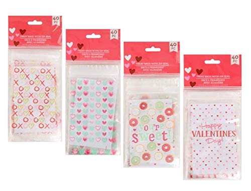 Valentine Themed Treat Bags with Zip-Seal (40)