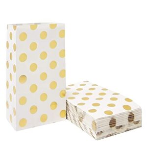 adido eva 100 pcs gold polka dot paper bags small paper party treat bags 5.1 x 3.1 x 9.4 inch