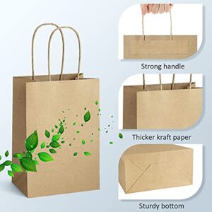 UCGOU Paper Bags 100Pcs 10x5x13 Inches Brown Shopping Bags Kraft Paper Gift Bags with Handles Party Favor Bags Goodie Bags Bulk Craft Bags Grocery Bags