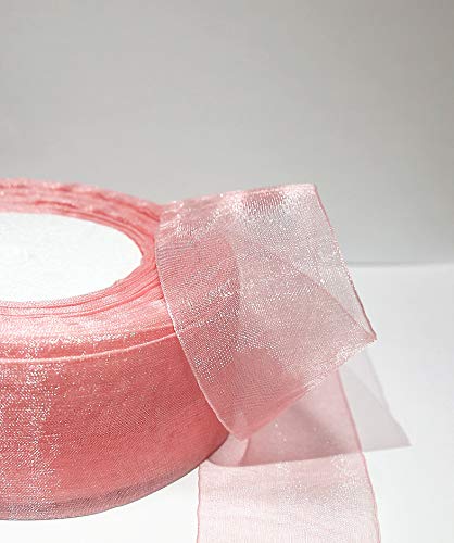 Sailing-GO 200 Yards（4 Rolls * 50 Yd）1-1/2" Wide Sparkle Sheer Chiffon Organza Ribbon for Wedding Gift Package Valentines Bouquets Wrapping Birthday Baby Shower Home Decor Wreath Decorations Fabric