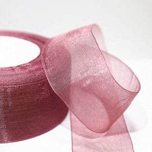 Sailing-GO 200 Yards（4 Rolls * 50 Yd）1-1/2" Wide Sparkle Sheer Chiffon Organza Ribbon for Wedding Gift Package Valentines Bouquets Wrapping Birthday Baby Shower Home Decor Wreath Decorations Fabric