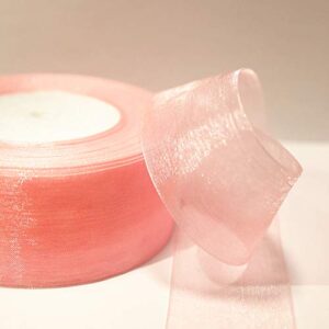 Sailing-GO 200 Yards（4 Rolls * 50 Yd）1-1/2" Wide Sparkle Sheer Chiffon Organza Ribbon for Wedding Gift Package Valentines Bouquets Wrapping Birthday Baby Shower Home Decor Wreath Decorations Fabric