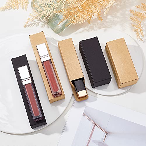 BENECREAT 40PCS Black Kraft Paper Lipstick Box Lip Balm Wrapping Box for Jewelry Gift Wrapping, Wedding, Birthday Party Favor, 14.1x3.1x3.1cm/5.5x1.2x1.2"