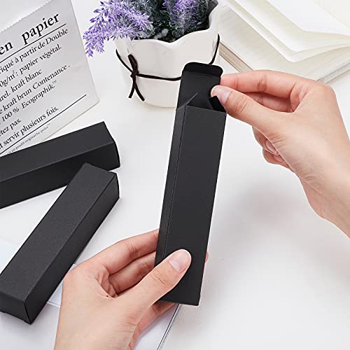 BENECREAT 40PCS Black Kraft Paper Lipstick Box Lip Balm Wrapping Box for Jewelry Gift Wrapping, Wedding, Birthday Party Favor, 14.1x3.1x3.1cm/5.5x1.2x1.2"