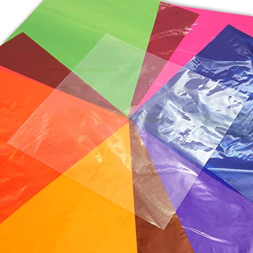 Bright Creations 120 Pack Colored Cellophane Wrap Sheets for Gift Baskets, DIY Crafts, 8 Rainbow Colors (8 In)