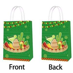 Fiesta Gift Bags Cinco De Mayo Birthday Party Favor Bags Mexican Themed Baby Shower Bridal Shower Party Supplies(12pcs)