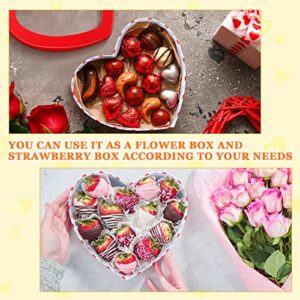 9 Pieces Mother's Day Heart Shaped Gift Boxes with Transparent Window Red Heart Dot Flower Boxes Cardboard Floral Gift Goody Box for Holiday Decorative Present Wrapping Packaging, 3 Sizes