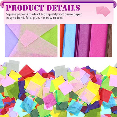 Jyongmer 3600 Sheets 3 inch Tissue Paper Squares, Colored Art Tissue Paper Bulk 36 Assorted Colors Rainbow Tissue Paper for Arts Craft DIY Scrapbooking, Scrunch Art, Birthday Party Festival Tissue