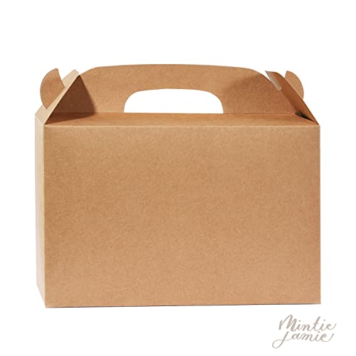 MintieJamie 24 Pack Treat Gift Boxes - 8.5 x 5 x 5.5 inches Brown Recycled Kraft Paper Box Gift Box Birthday Party Shower Favor Box (24)