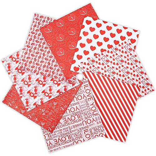 Valentines Tissue Paper Sheets Bulk 80 Sheets 20 * 20inch Per Sheet 8 Designs 10 Sheets Each Design Pattern Printed for Boxes,Wrapping Bags and Wine Bottles