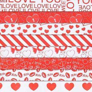 Valentines Tissue Paper Sheets Bulk 80 Sheets 20 * 20inch Per Sheet 8 Designs 10 Sheets Each Design Pattern Printed for Boxes,Wrapping Bags and Wine Bottles