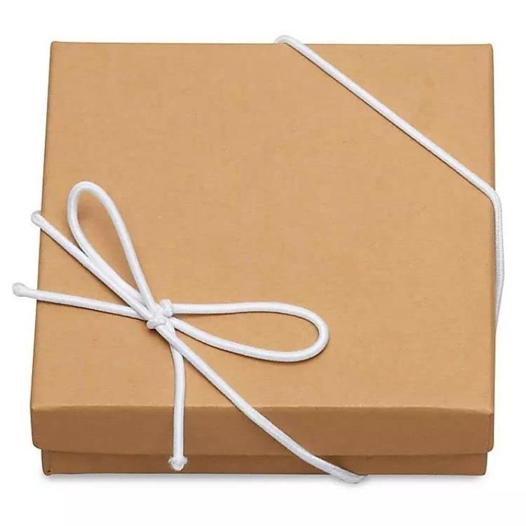 WGH Stretch Loops with Pre-Tied Bows, Elastic Cord Ribbon, Gift Box Bows, Craft & Easy Wrapping, Elastic Ribbon String for Gifts, Box, Craft, Bags - Pack 50 Units (10", White)